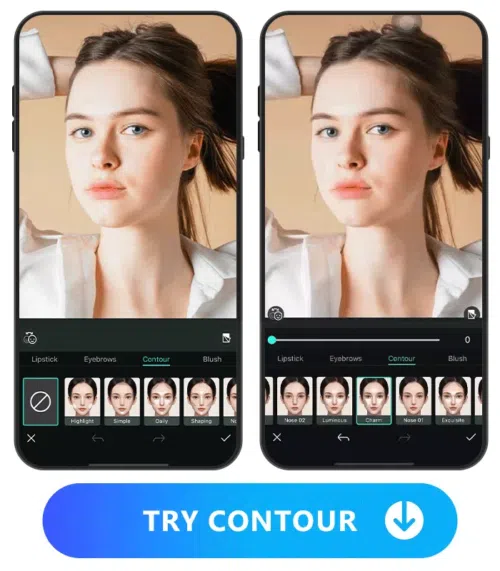 choose different contour styles and adjust contour degrees with PhotoDirector